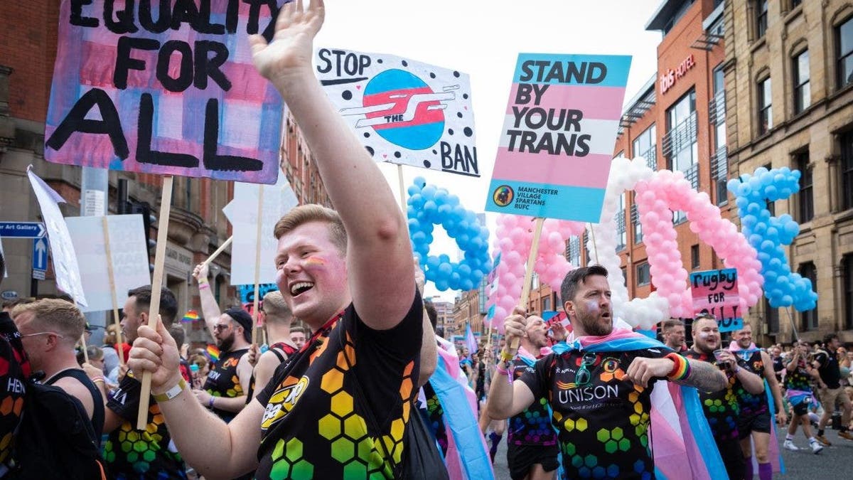 Trans pride parade in Manchester, UK