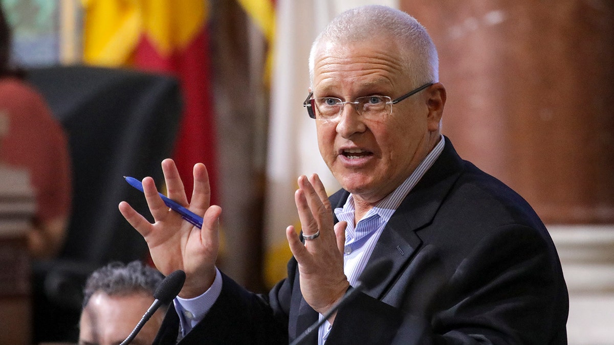 photo shows LA Council member Mike Bonin speaking