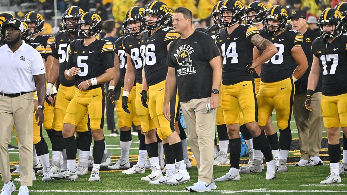 Iowa offensive coordinator Brian Ferentz before a game