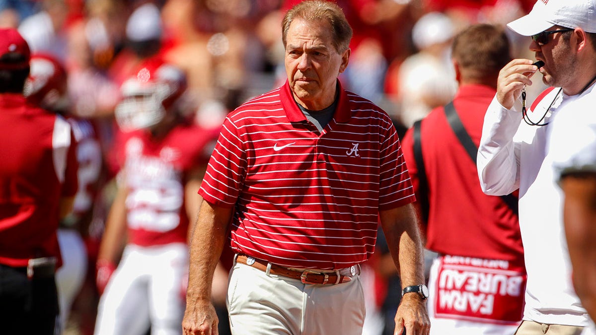 Nick Saban against Arkansas