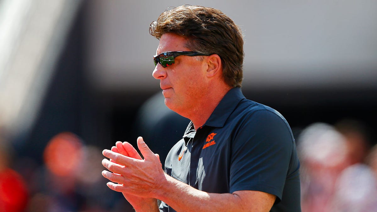 Oklahoma State head coach Mike Gundy against Texas Tech