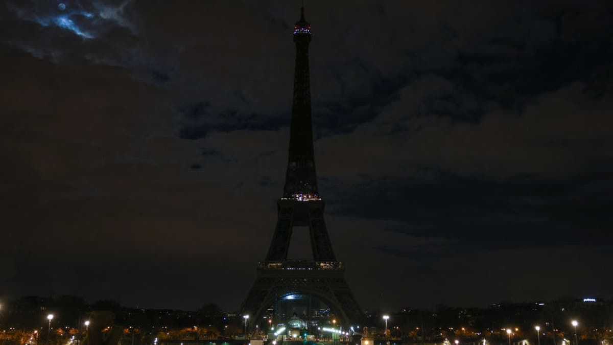 Eiffel Tower with lights turned off