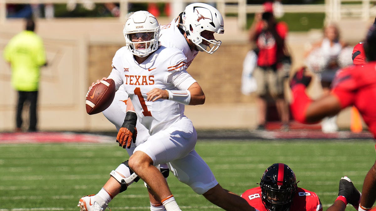 Hudson Card plays against Texas Tech