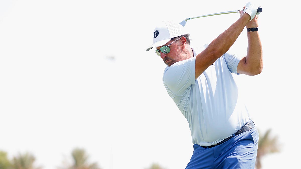 Phil Mickelson takes a swing at Saudi Arabian golf course