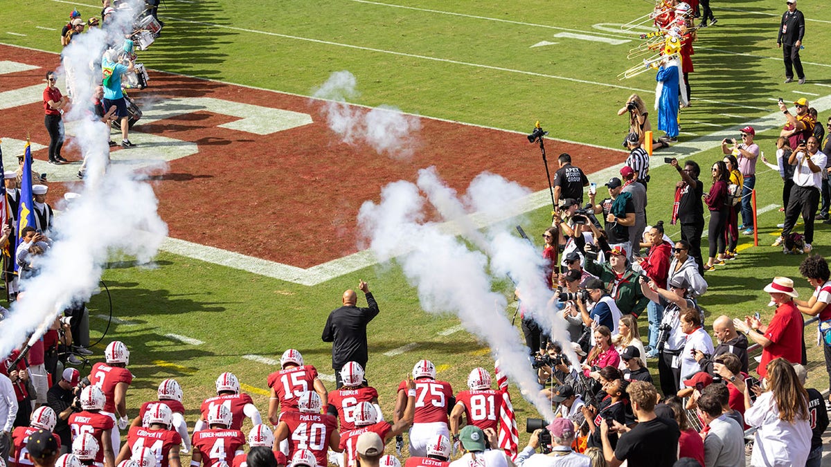 Stanford runs onto the field against ASU