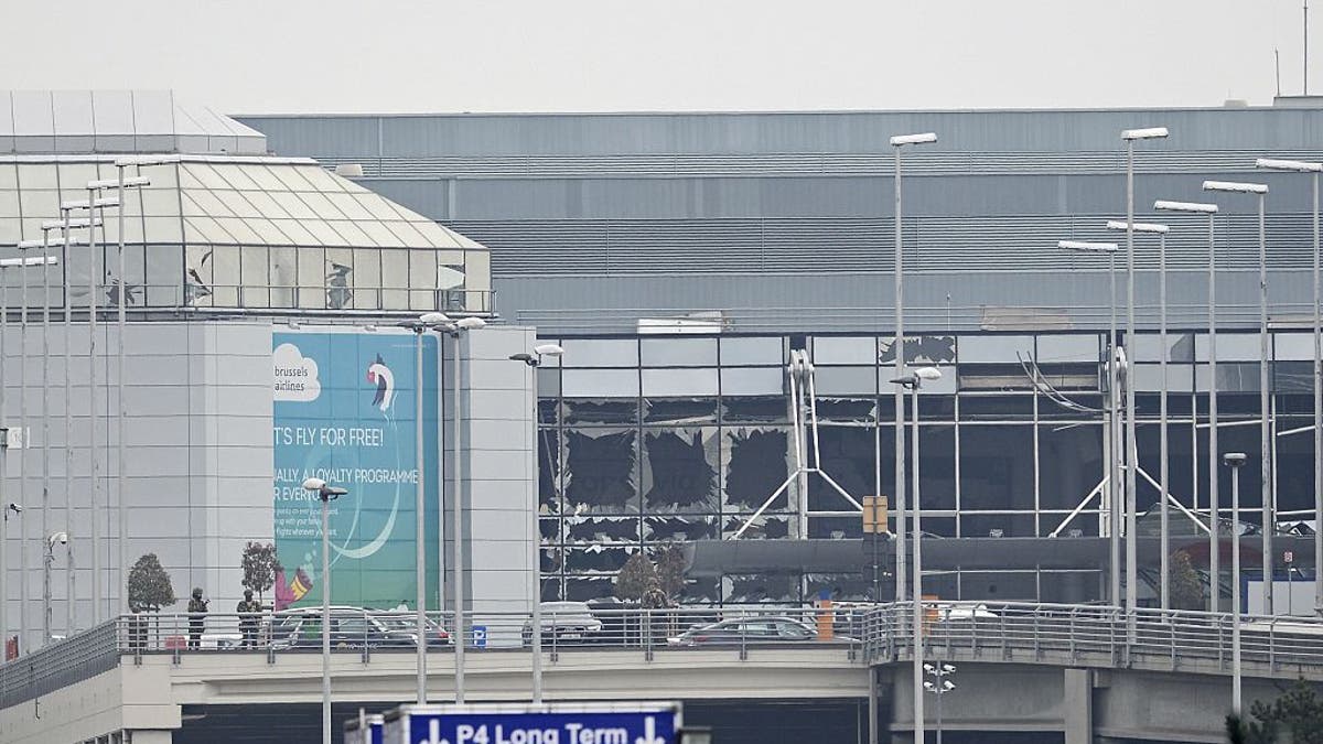 Aftermath of explosion at Brussels airport