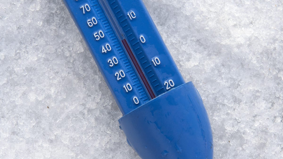 Thermometer shows weather in Britain