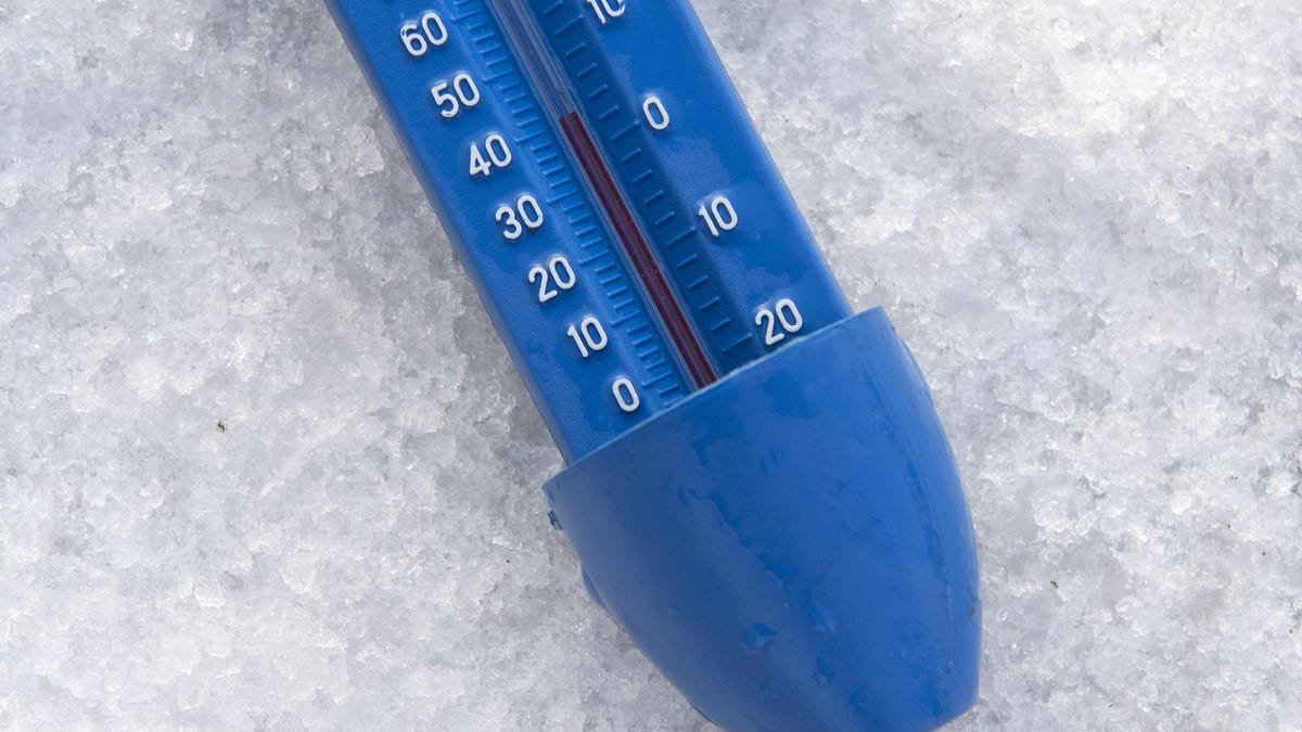 Thermometer shows weather in Britain