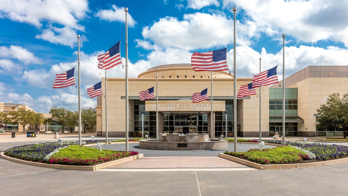 Exterior of George H.W. Bush Presidential Library and Museum in Texas