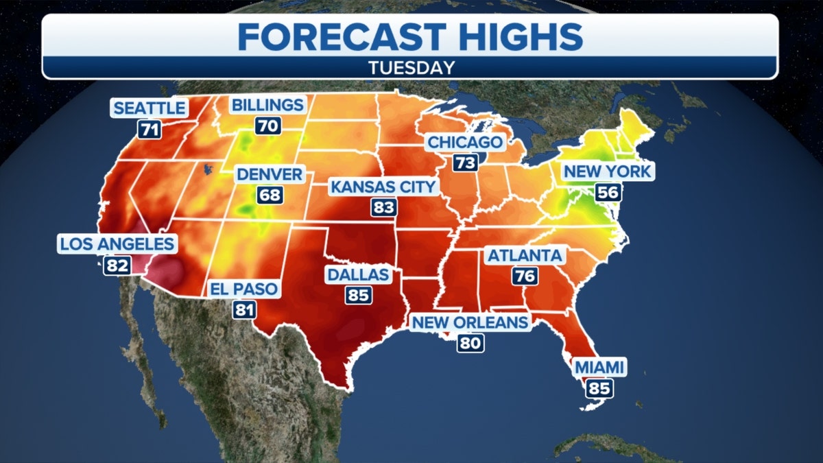 U.S. forecast highs