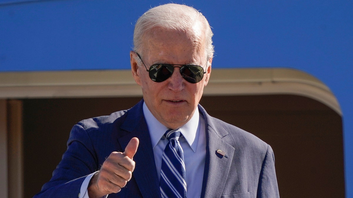 President Biden boards Air Force One in Maryland