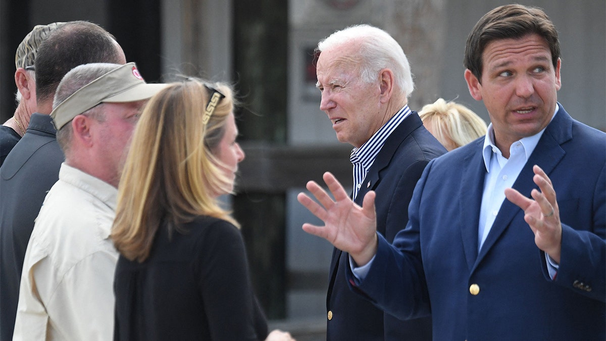 Florida Gov. Ron DeSantis and President Biden in Florida after Hurricane Ian