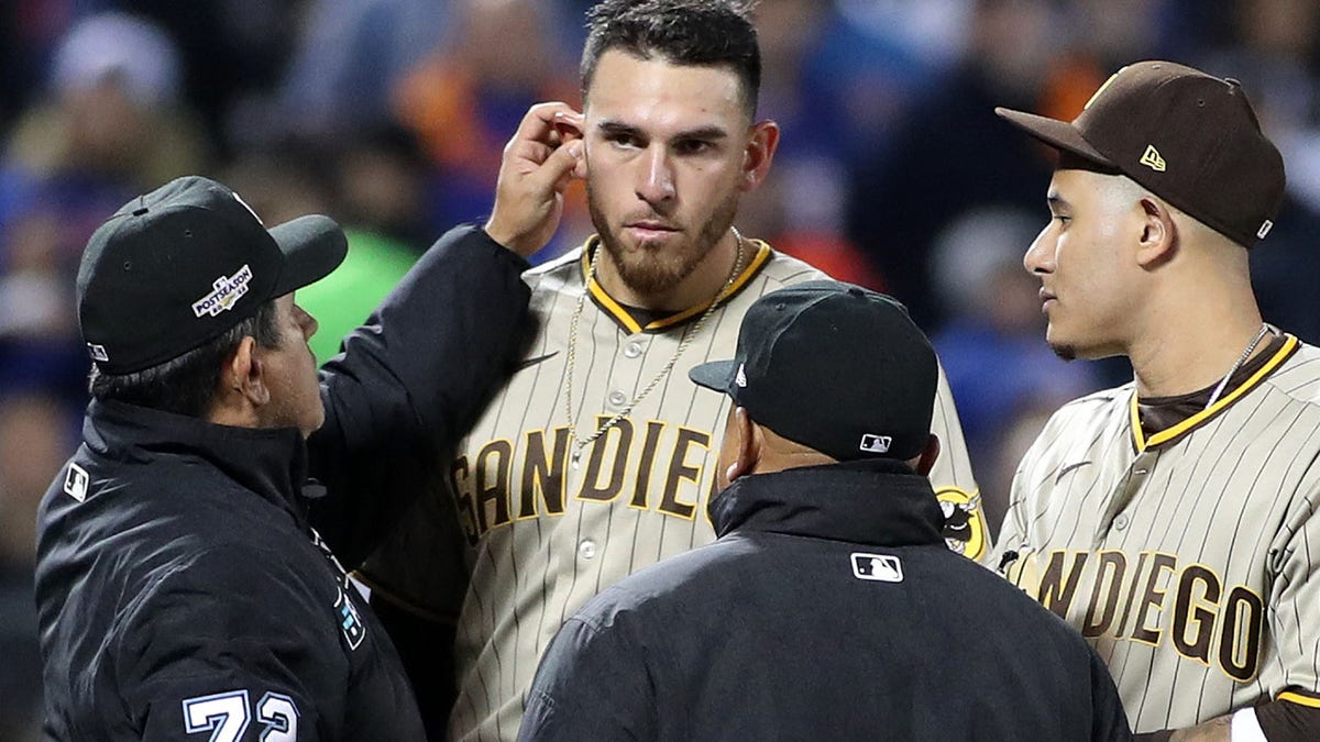 Joe Musgrove gets his ear checked