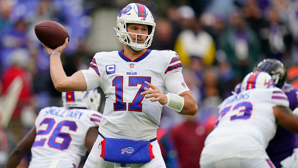 Josh Allen throws vs Ravens