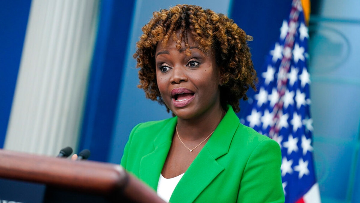 Karine Jean-Pierre speaks at White House press conference