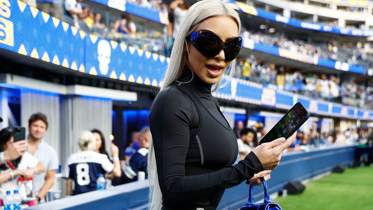 Kim Kardashian at a Rams game