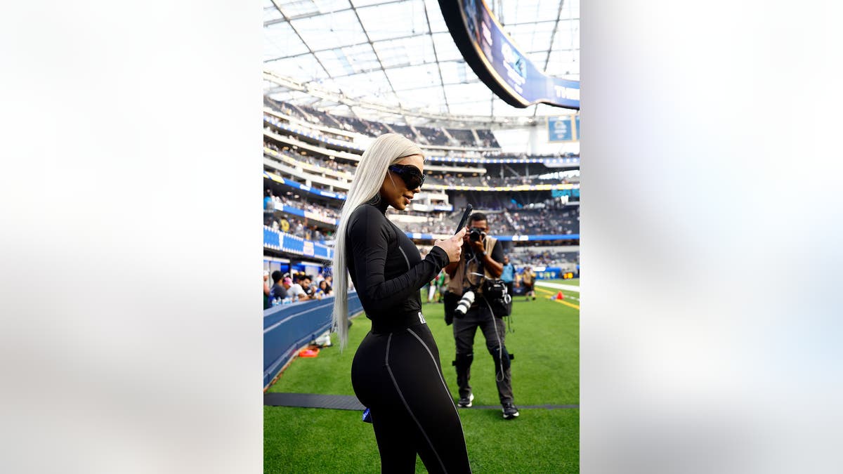 Kim Kardashian at a football game