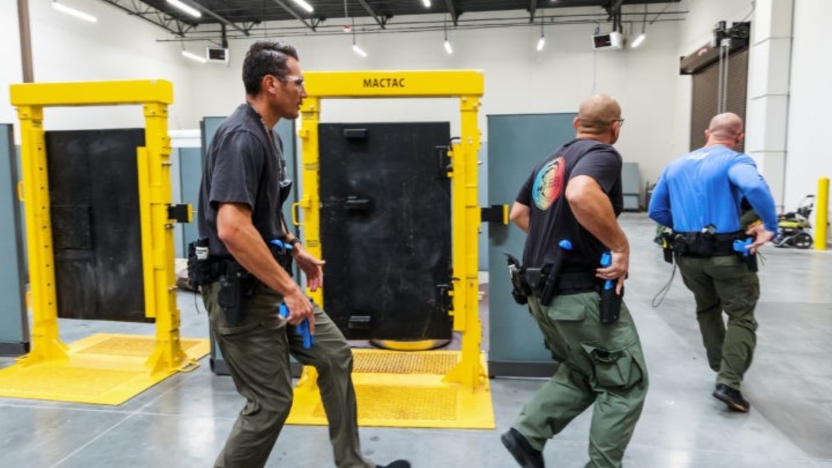 Officers train at the LVMPD Foundation's new facility