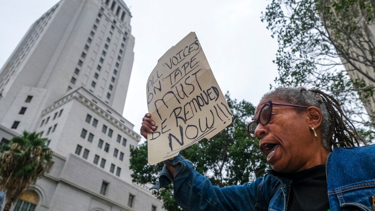 Los Angeles City Hall protester Veronica Sance