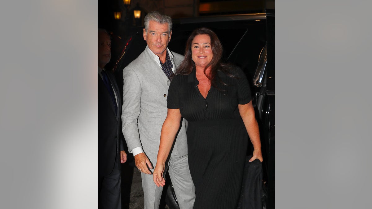 Pierce Brosnan and wife out to dinner