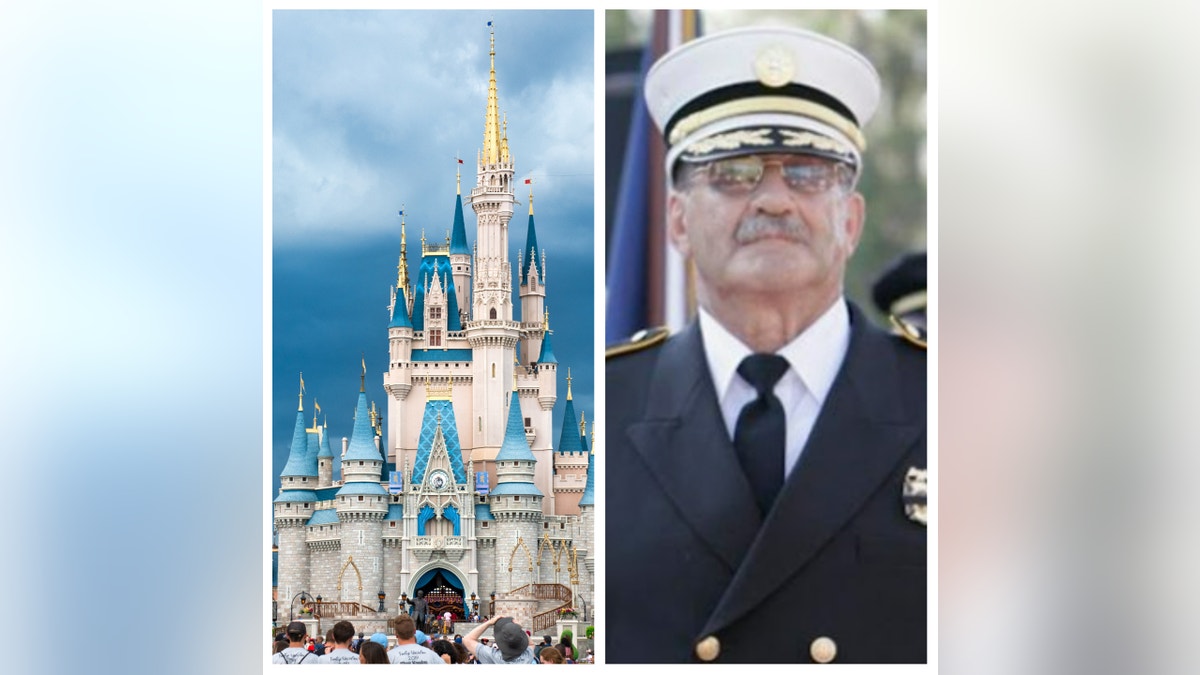 Side-by-side photo of the Disney World Castle and Joseph Masters