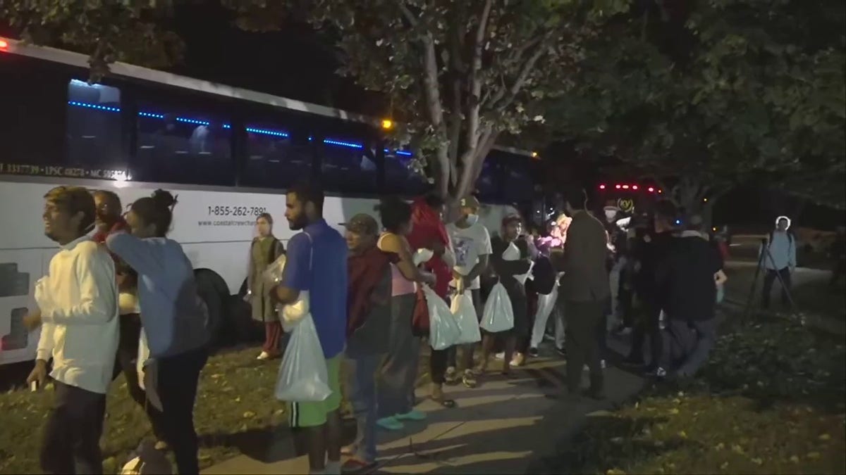 Migrant bus arrives in Washington near Vice President Kamala Harris' home