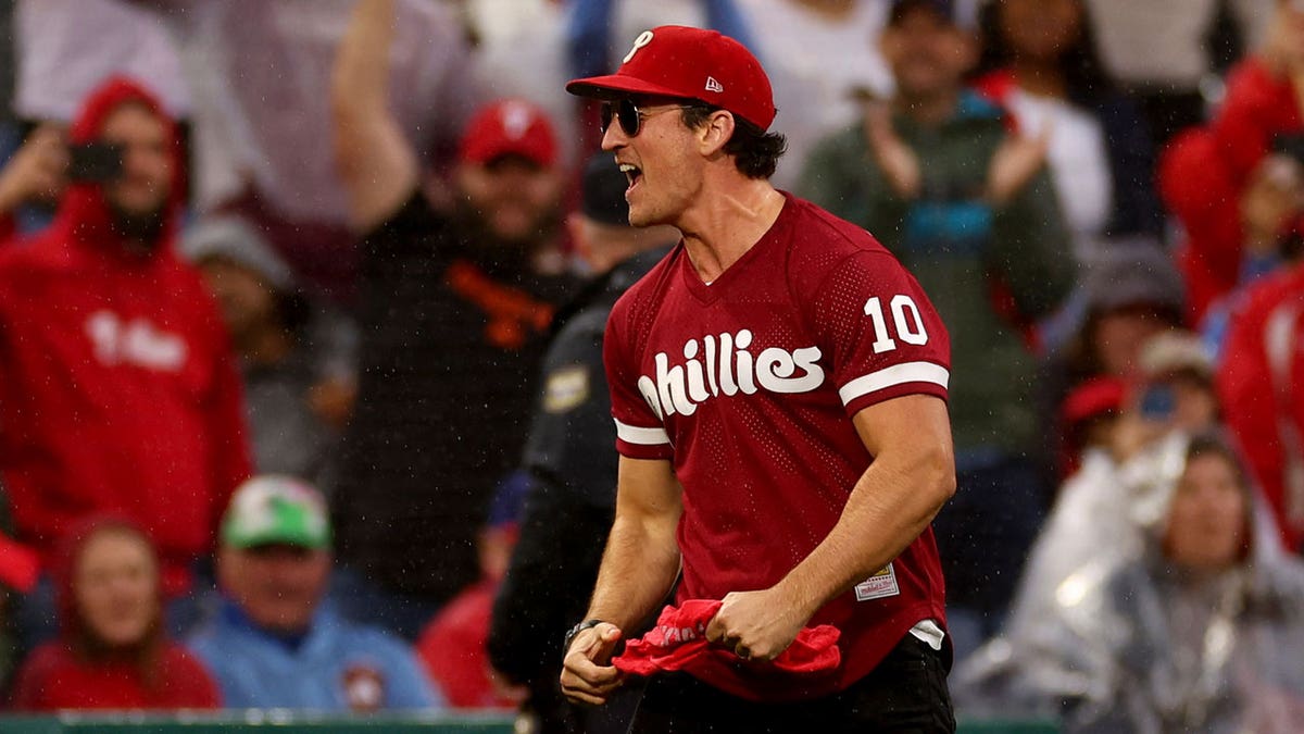 Miles Teller and wife Keleigh Sperry attend Philadelphia Phillies game