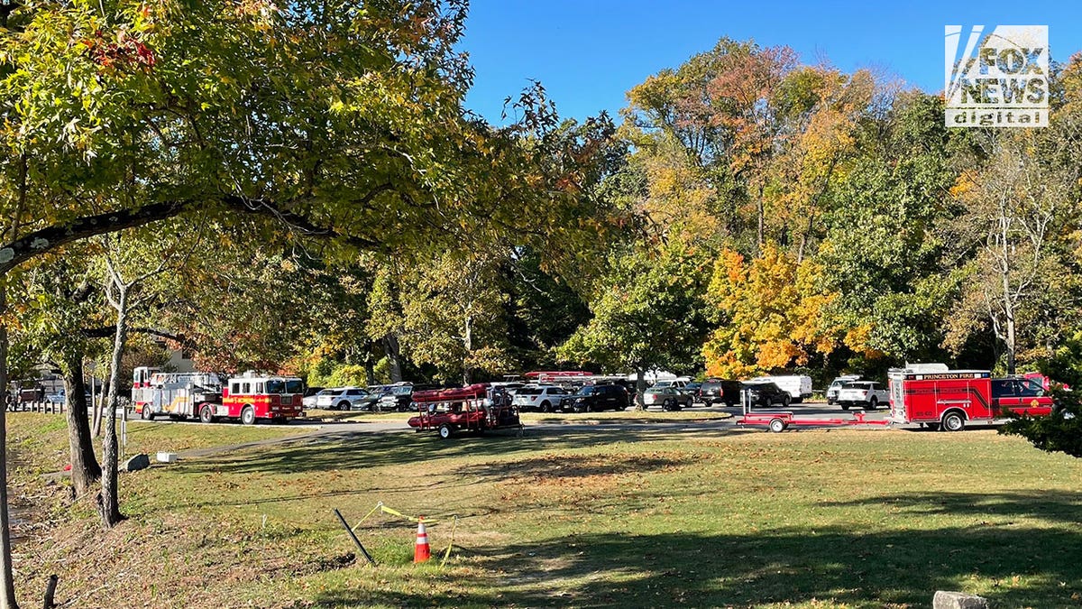 Princeton University police gather