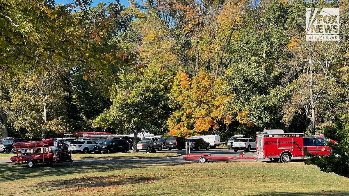 princeton police personnel gathering on campus after student goes missing