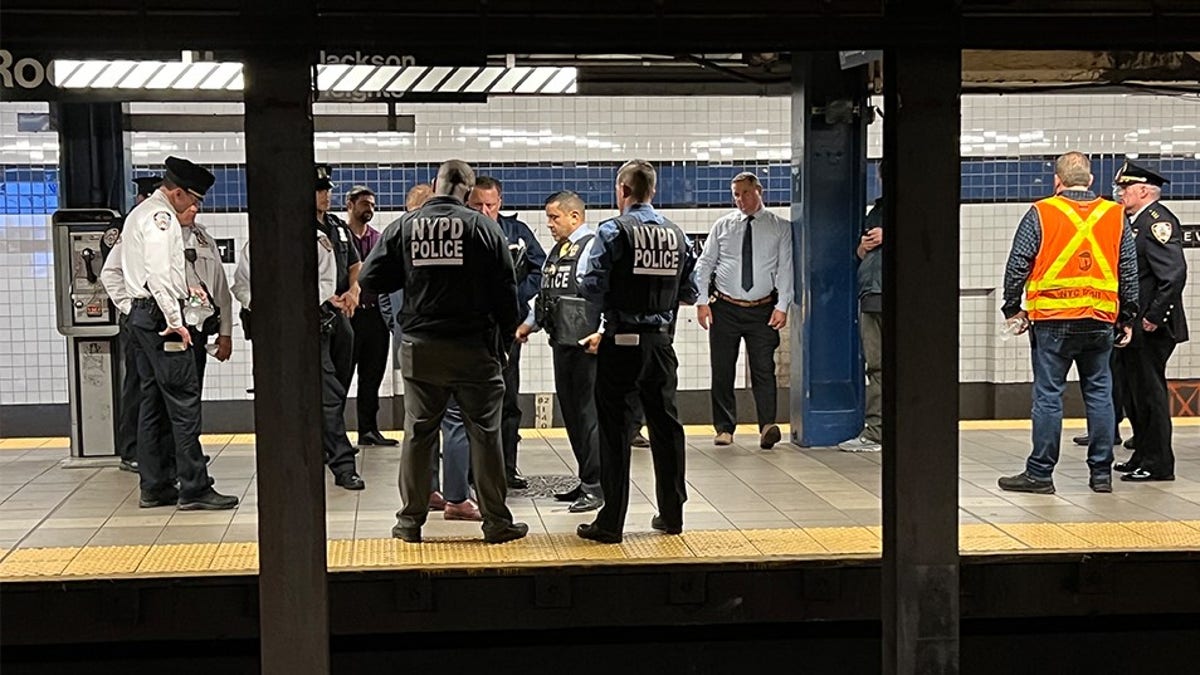 NYC police officers subway