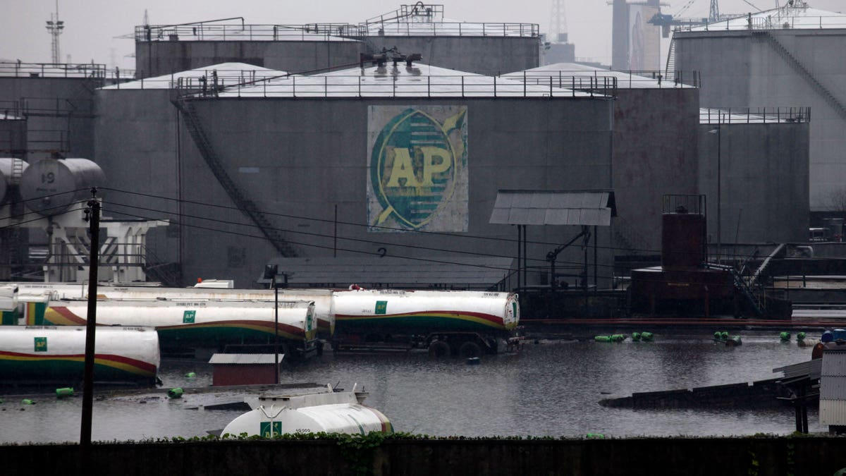 Tank farm in water