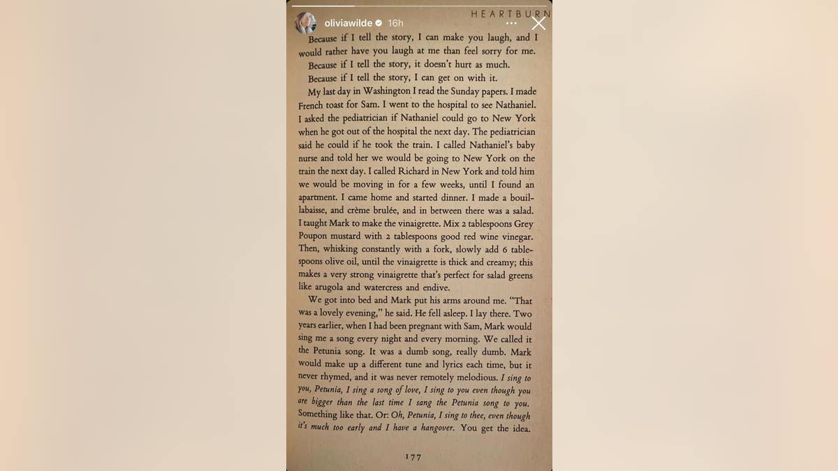 Olivia Wilde shares Nora Ephron page of book