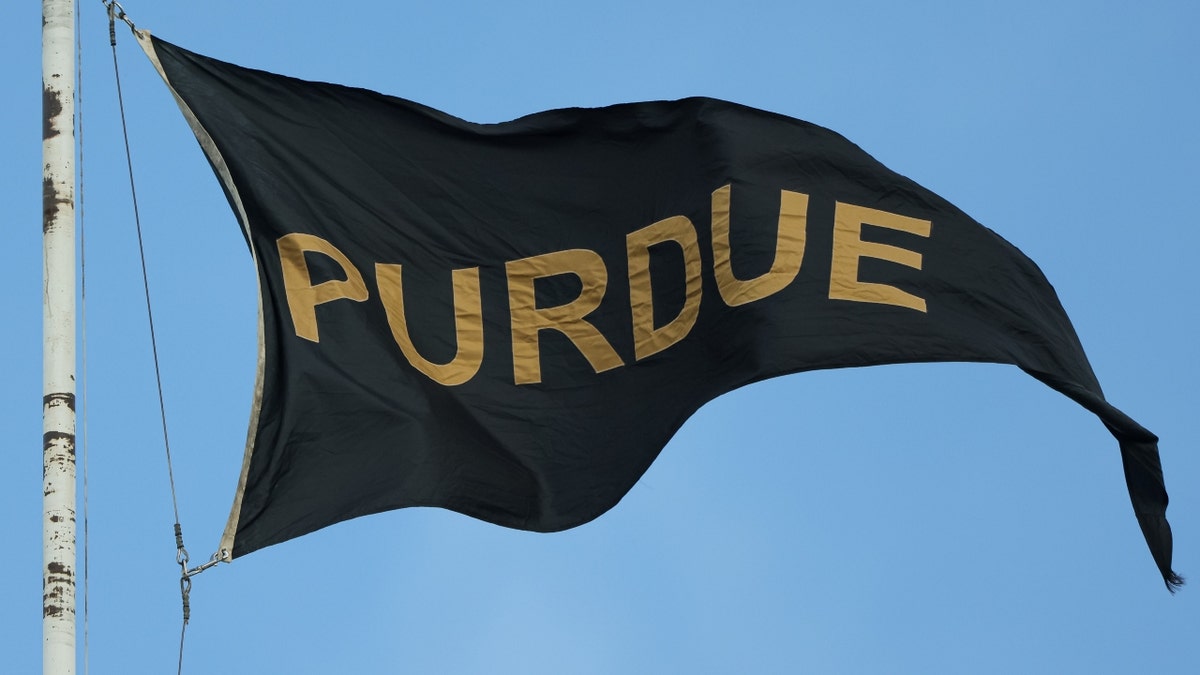 A Purdue University flag
