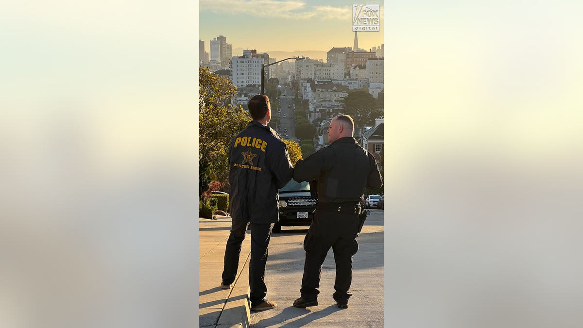 officers standing near San Francisco home of nancy pelosi