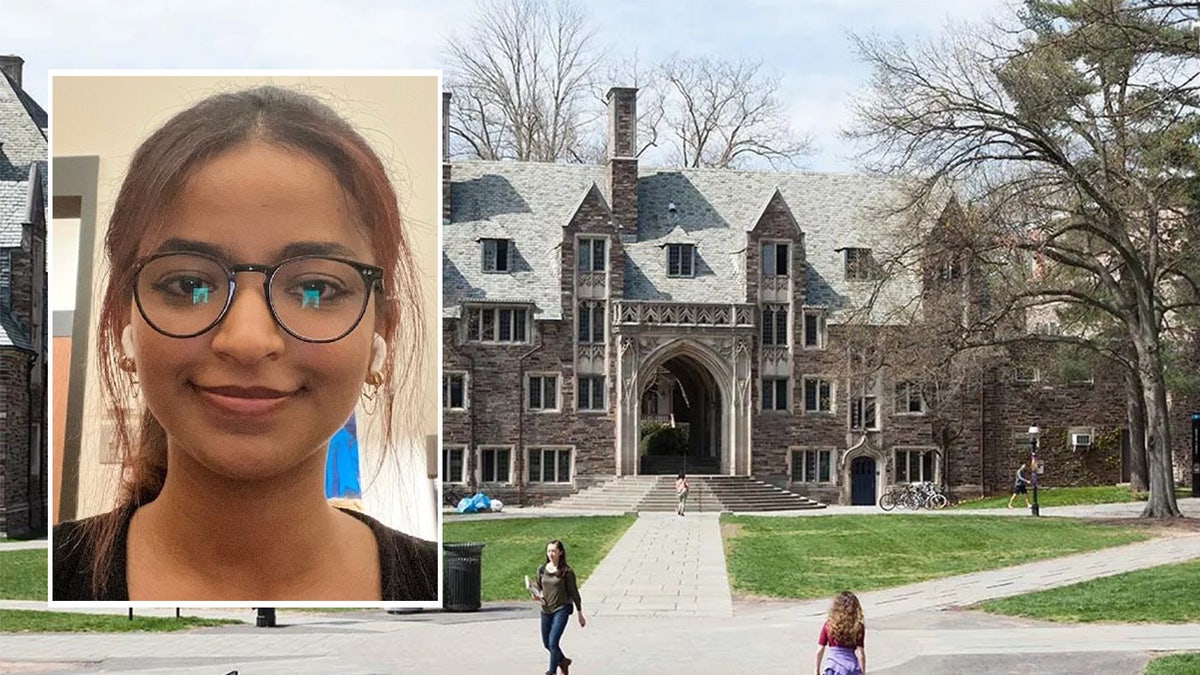 Photo shows Misrach Ewunetie and Princeton University campus