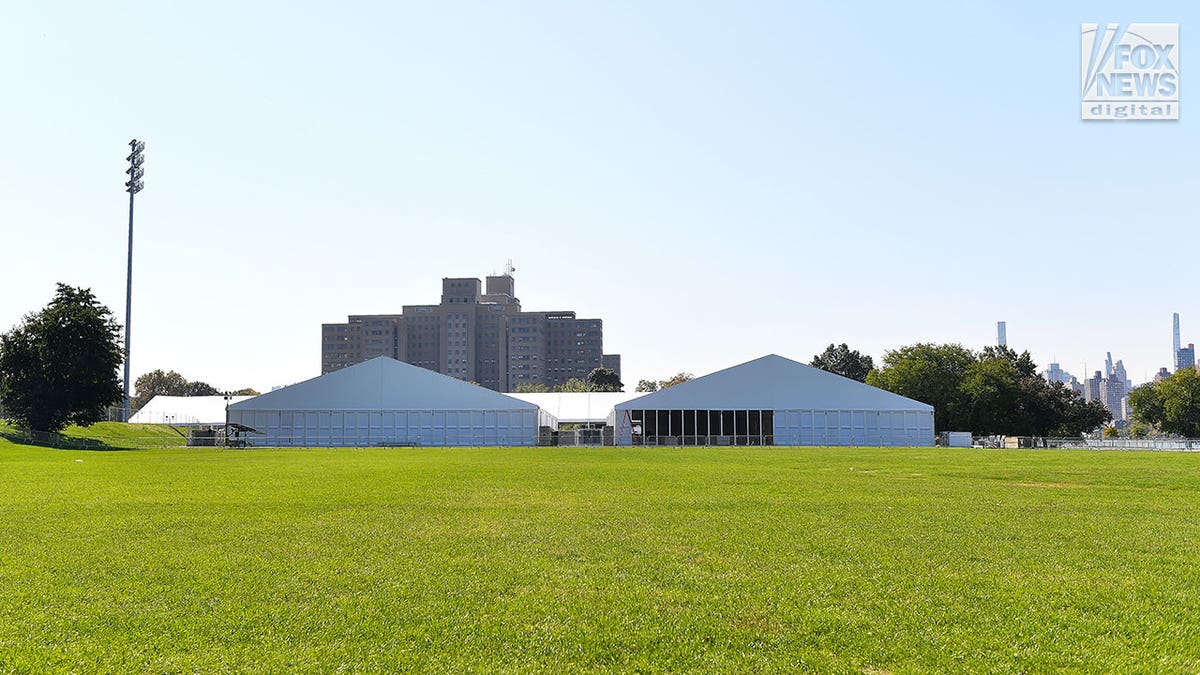 randall's island tent for asylum seekers