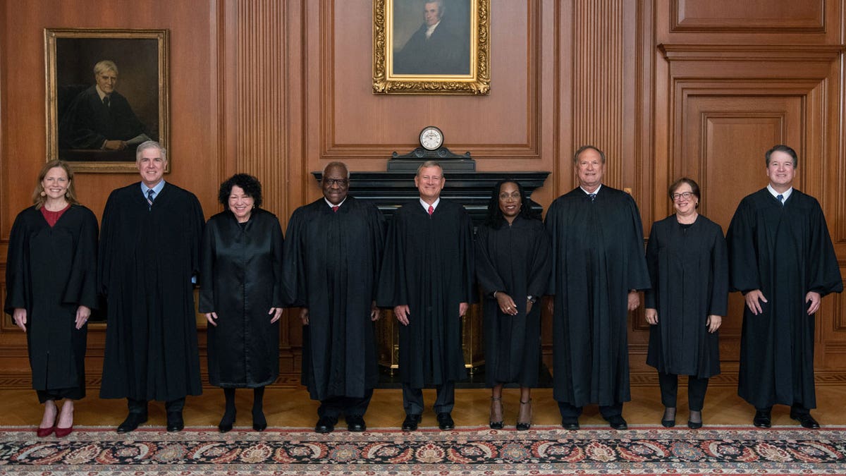 Supreme Court justices lined up for photo