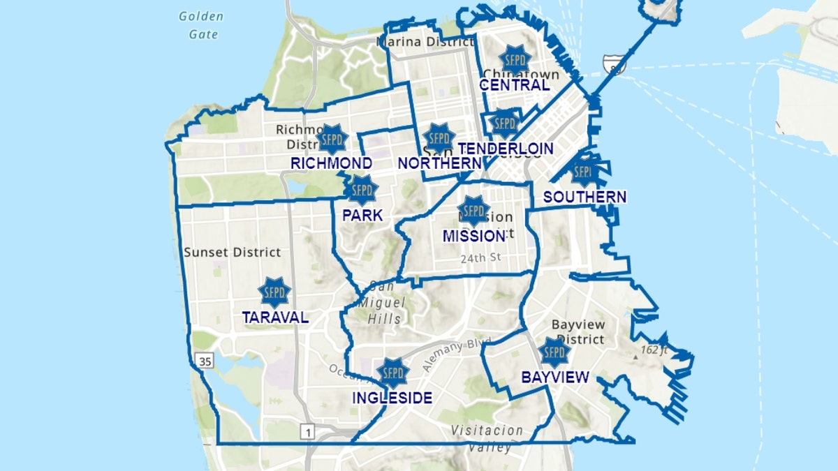San Francisco Police Department district map
