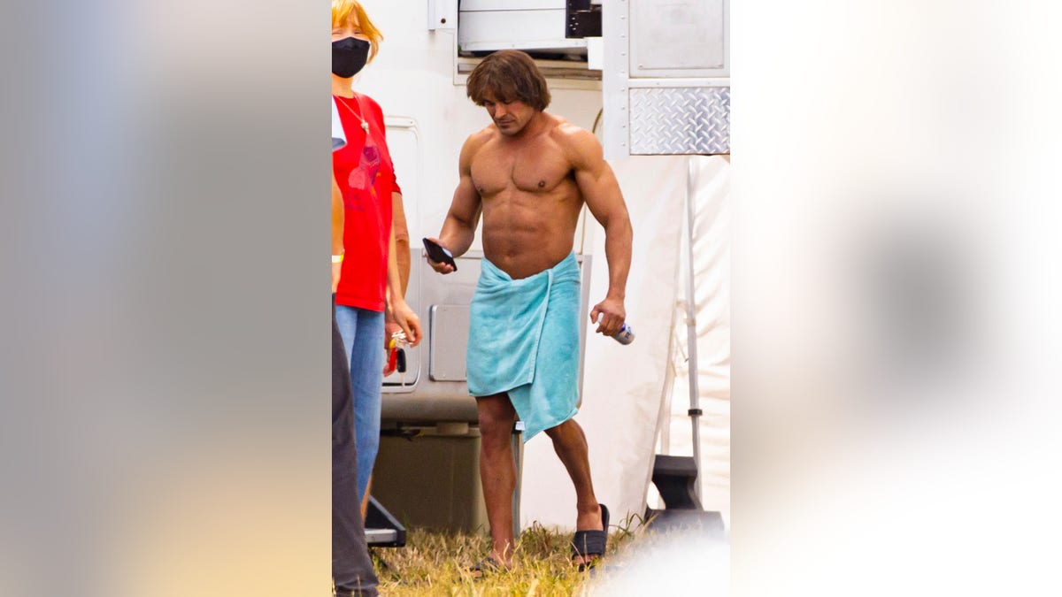 Zac Efron on set