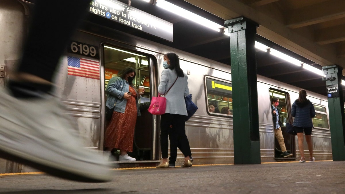 Subway riders in New York City