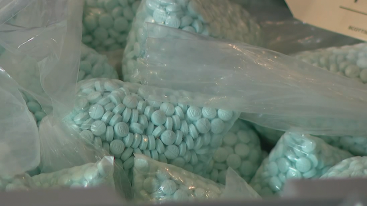 Fentanyl pills in a bag