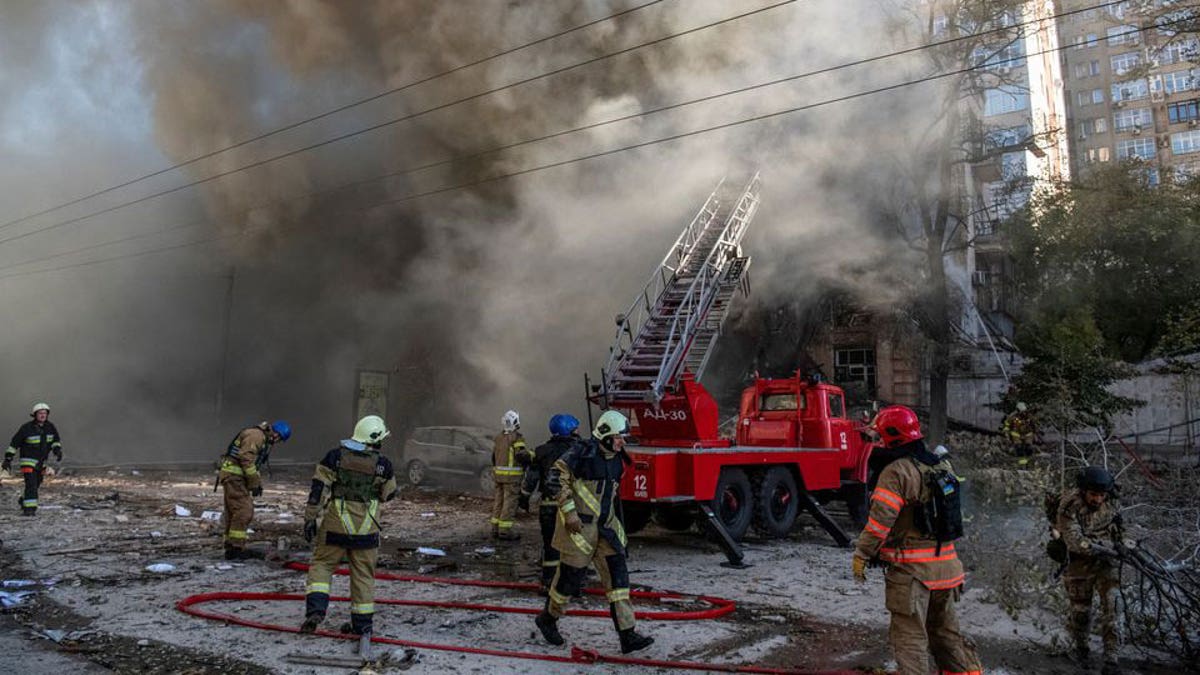 Firemen at Kyiv fire