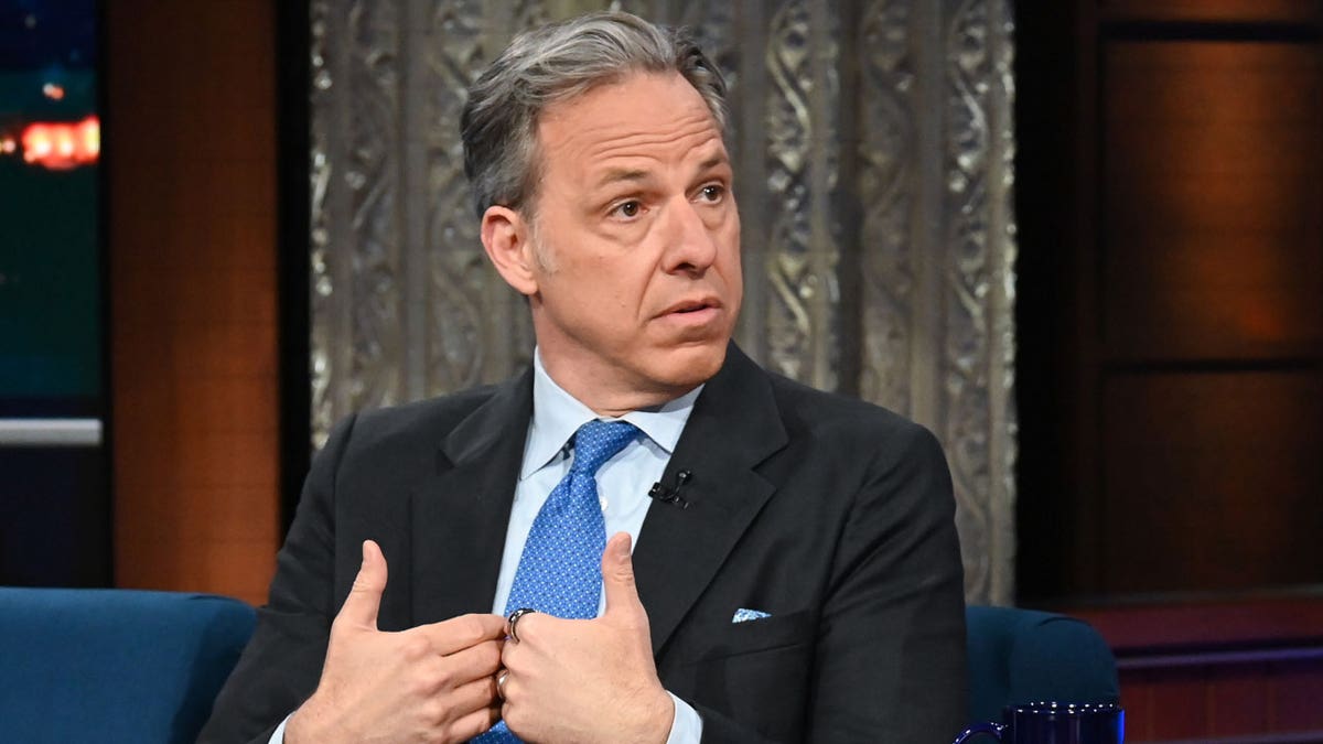 Jake Tapper in the chair on The Late Show