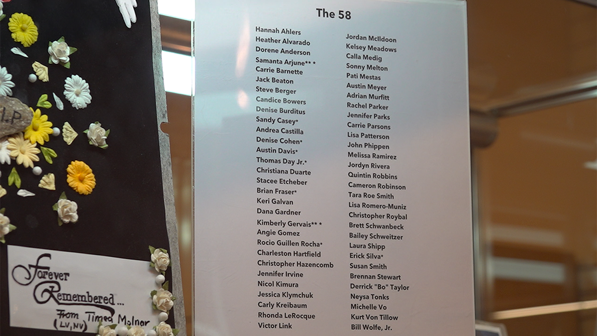Las Vegas massacre victims listed in museum exhibit