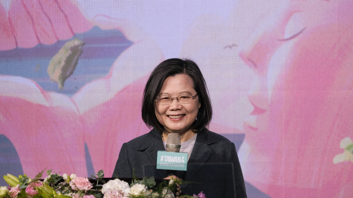 Tsai Ing-wen giving a speech