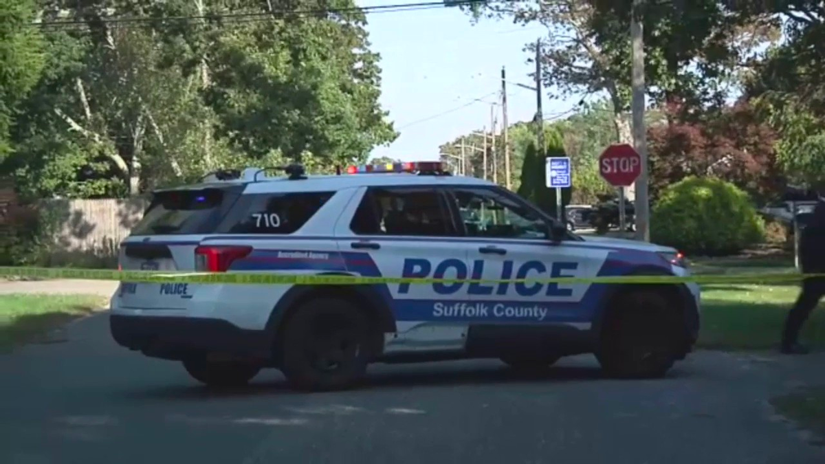 Police vehicle outside Lee Zeldin's home