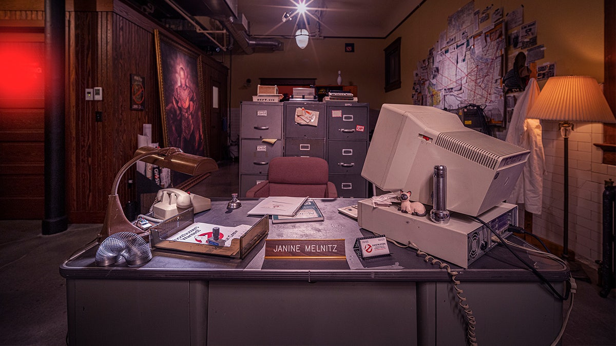 Portland-based Ghostbusters Firehouse's decorated desk
