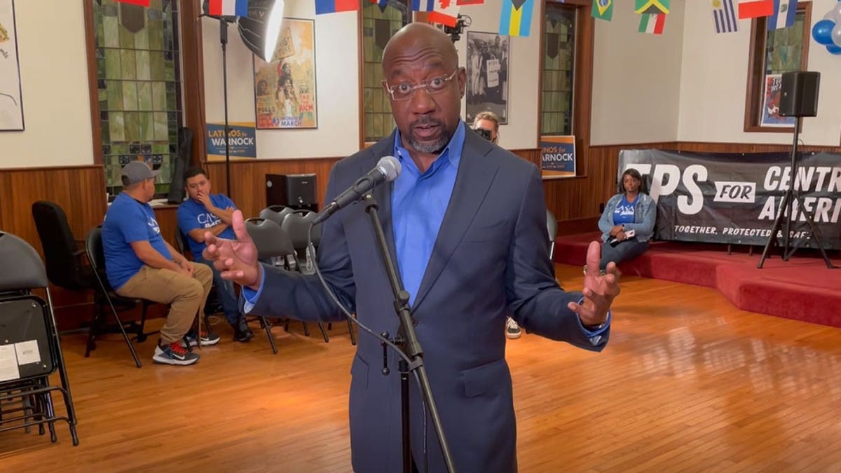 Raphael Warnock speaking