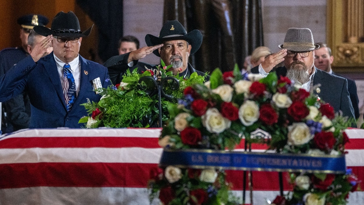 Citizens salute Woody Williams in U.S. Capitol.