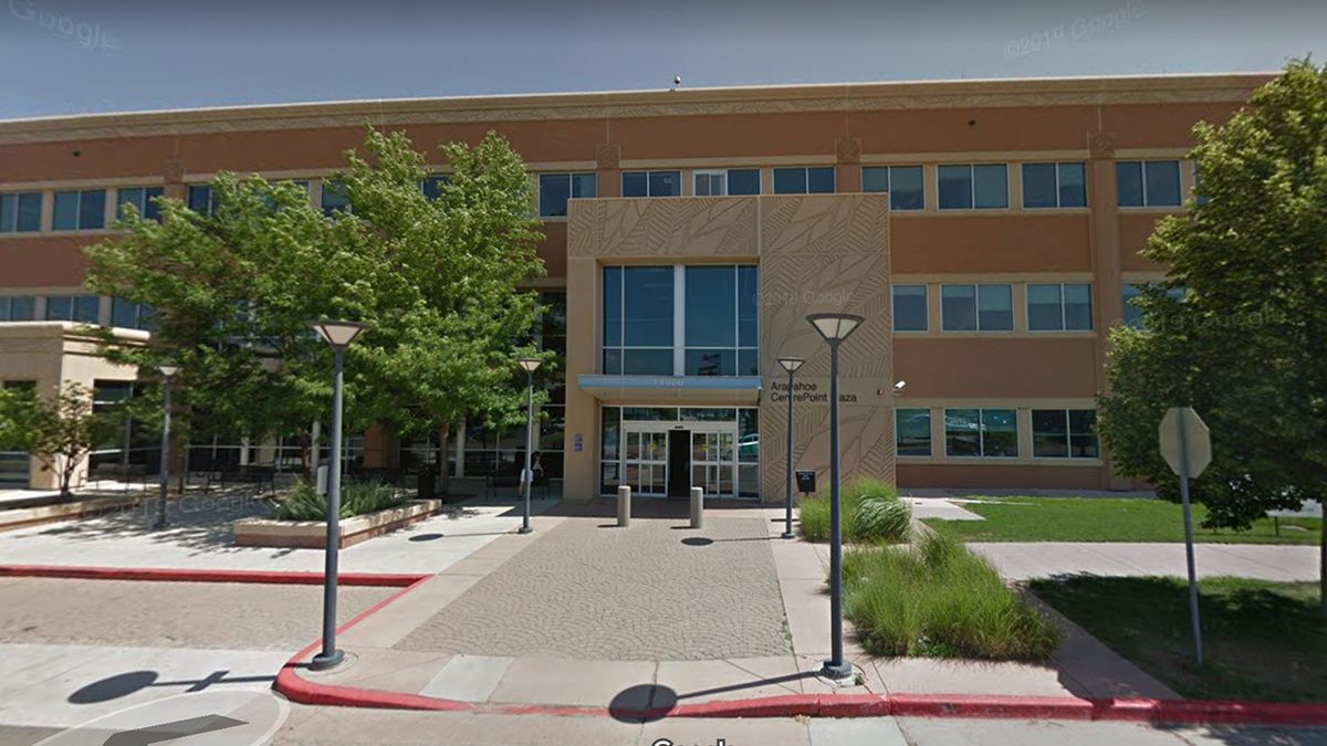 Photo shows exterior of Arapahoe County CentrePoint Plaza building